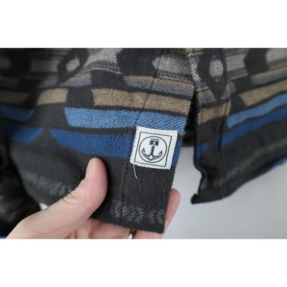 Iron and Resin Mens large Faded Heavy Southwestern Fiesta Flannel Button Shirt - Picture 4 of 12